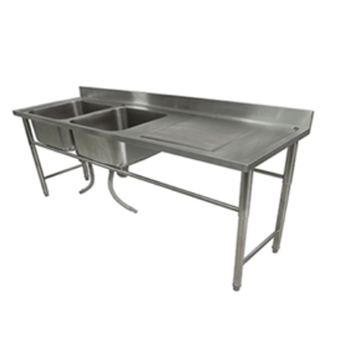 Lavafondos 2 Tachos Secador Derecho Full Inox RLF-2T-SD 145 cm.